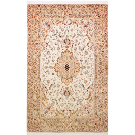 Tappeto Tabriz 70 Raj Persia giallo marrone 200x322