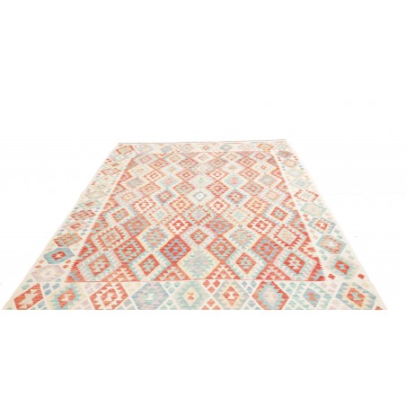 Tappeto Kilim Afghanistan bianco rosso 214x296