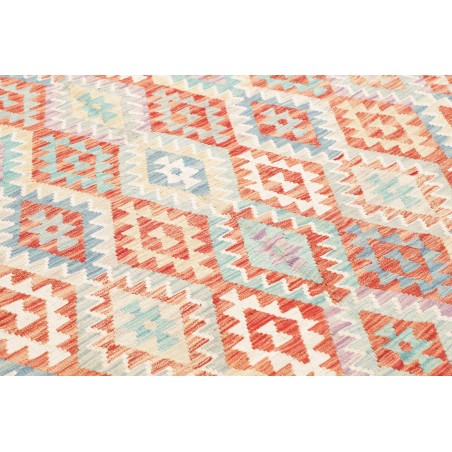 Tappeto Kilim Afghanistan bianco rosso 214x296