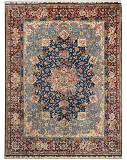 Tappeto Tabriz 70 Raj Persia bianco marrone 300x397