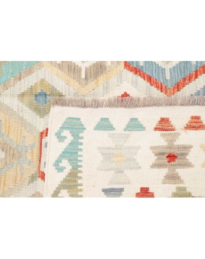 Tappeto Kilim Afghanistan bianco rosso 201x297