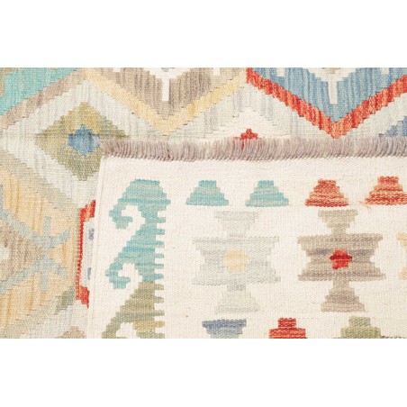 Tappeto Kilim Afghanistan bianco rosso 201x297