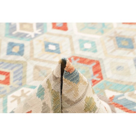 Tappeto Kilim Afghanistan bianco rosso 201x297