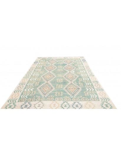 Tappeto Kilim Afghanistan bianco blu 194x294