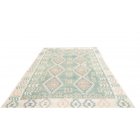 Tappeto Kilim Afghanistan bianco blu 194x294