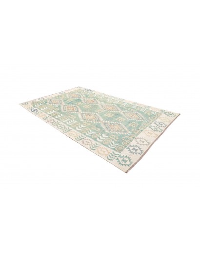 Tappeto Kilim Afghanistan bianco blu 194x294