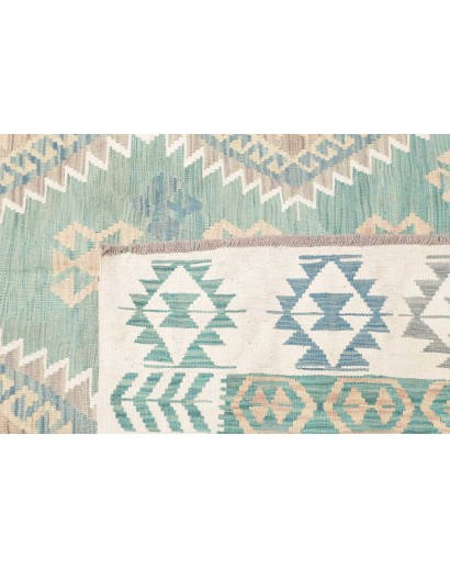 Tappeto Kilim Afghanistan bianco blu 194x294