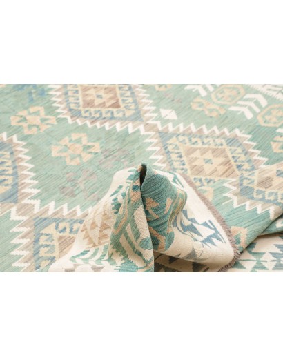 Tappeto Kilim Afghanistan bianco blu 194x294