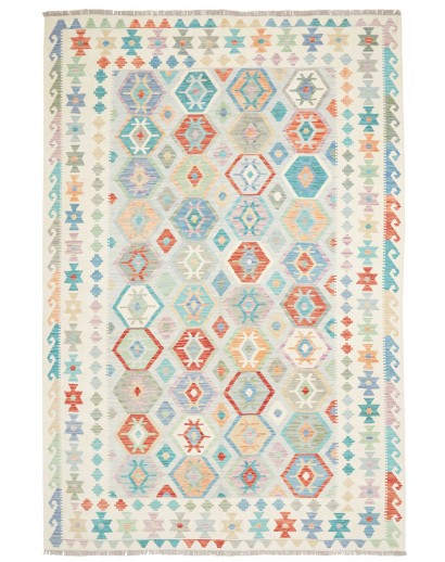 Tappeto Kilim Afghanistan bianco 200x298