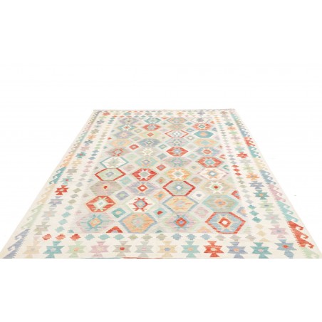 Tappeto Kilim Afghanistan bianco 200x298