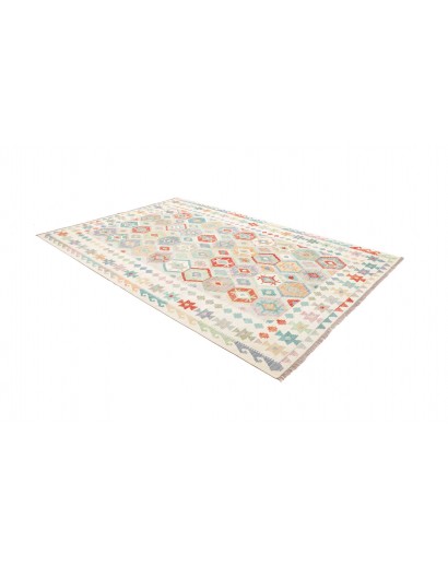Tappeto Kilim Afghanistan bianco 200x298