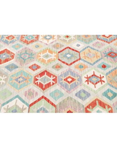 Tappeto Kilim Afghanistan bianco 200x298