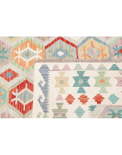 Tappeto Kilim Afghanistan bianco 200x298