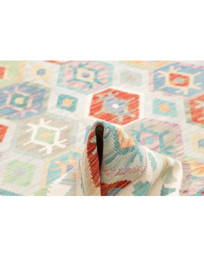 Tappeto Kilim Afghanistan bianco 200x298