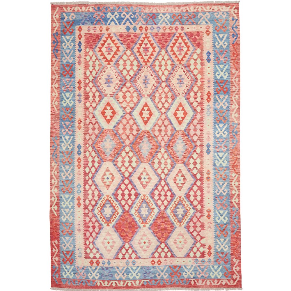 Tappeto Kilim Afghanistan beige rosso 207x306
