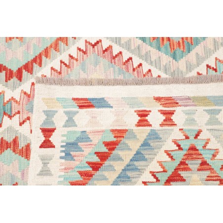 Tappeto Kilim Afghanistan bianco rosso 204x303