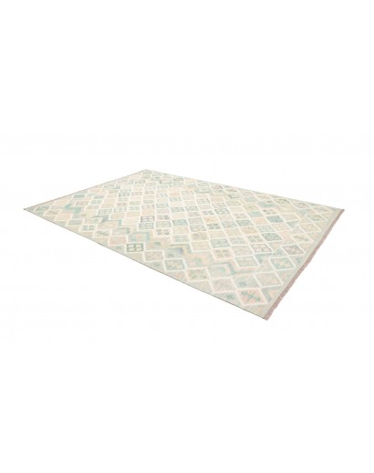 Tappeto Kilim Afghanistan bianco beige 204x302