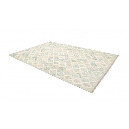 Tappeto Kilim Afghanistan bianco beige 204x302