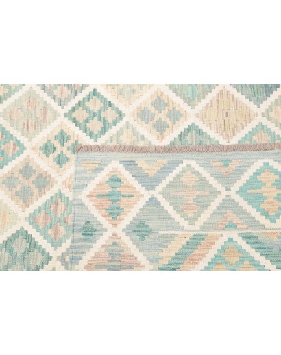 Tappeto Kilim Afghanistan bianco beige 204x302