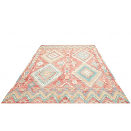 Tappeto Kilim Afghanistan bianco rosso 204x299