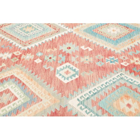 Tappeto Kilim Afghanistan bianco rosso 204x299