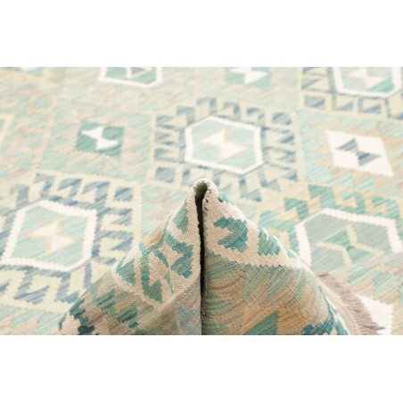 Tappeto Kilim Afghanistan bianco azzurro 201x298