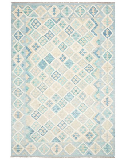 Tappeto Kilim Afghanistan bianco beige 200x297