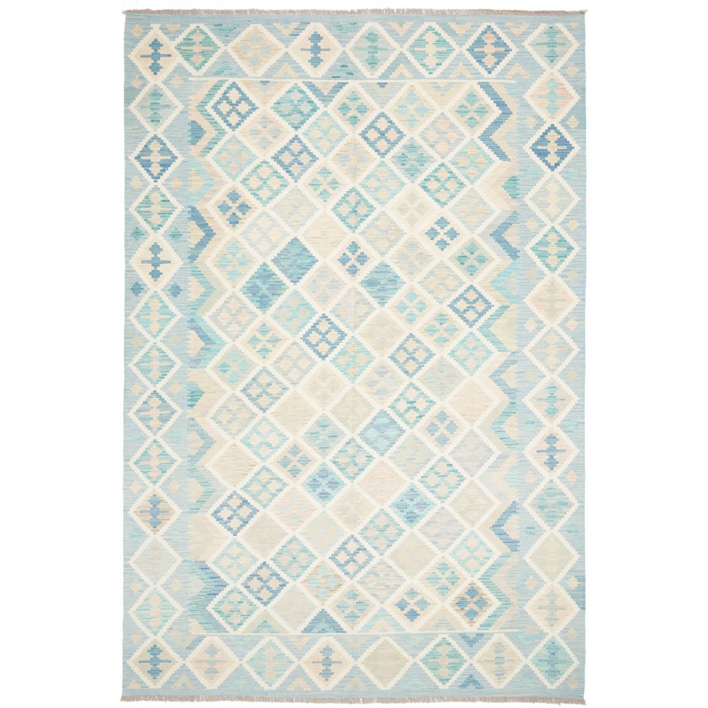 Tappeto Kilim Afghanistan bianco beige 200x297