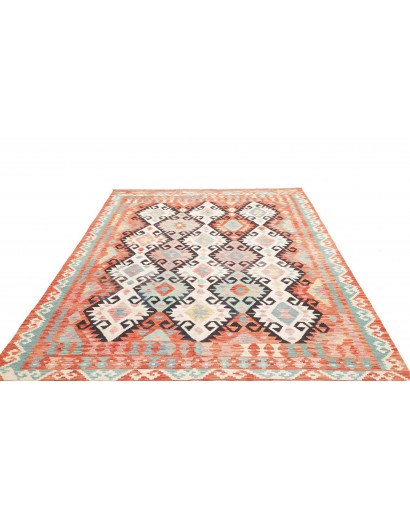 Tappeto Kilim Afghanistan bianco verde 203x292