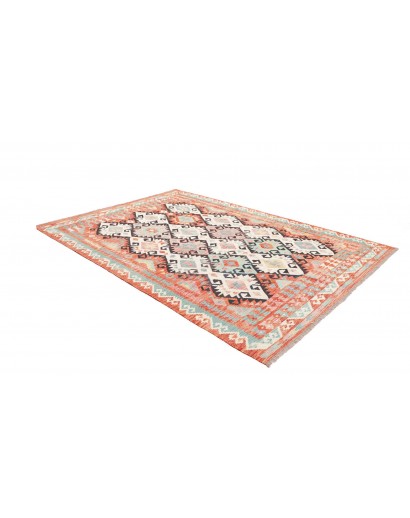 Tappeto Kilim Afghanistan bianco verde 203x292