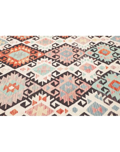 Tappeto Kilim Afghanistan bianco verde 203x292