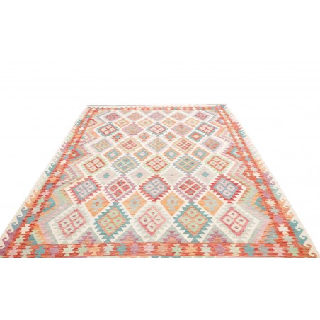 Tappeto Kilim Afghanistan bianco arancione 211x301