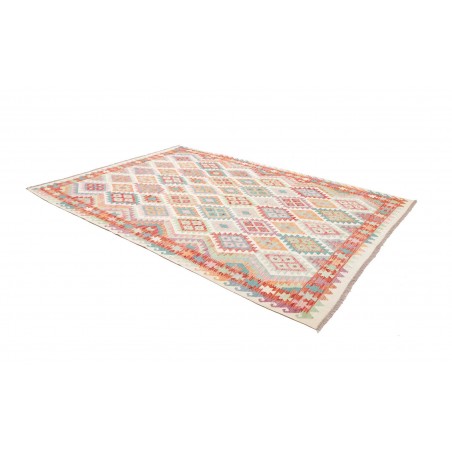 Tappeto Kilim Afghanistan bianco arancione 211x301