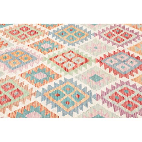 Tappeto Kilim Afghanistan bianco arancione 211x301