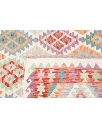 Tappeto Kilim Afghanistan bianco arancione 211x301