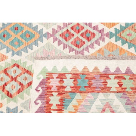 Tappeto Kilim Afghanistan bianco arancione 211x301