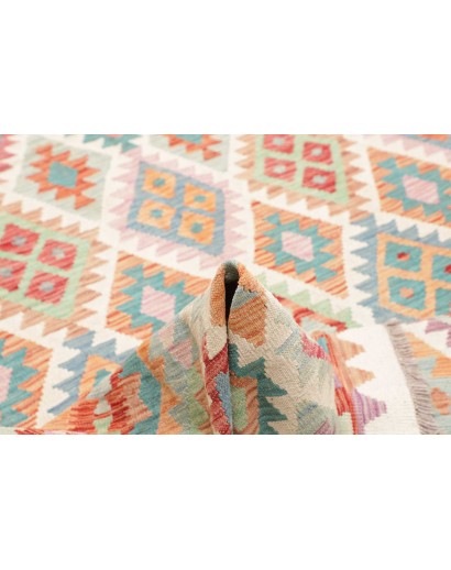 Tappeto Kilim Afghanistan bianco arancione 211x301