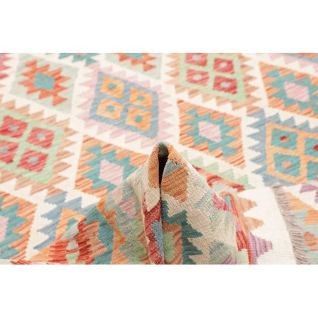 Tappeto Kilim Afghanistan bianco arancione 211x301
