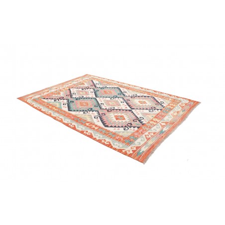 Tappeto Kilim Afghanistan bianco azzurro 180x256