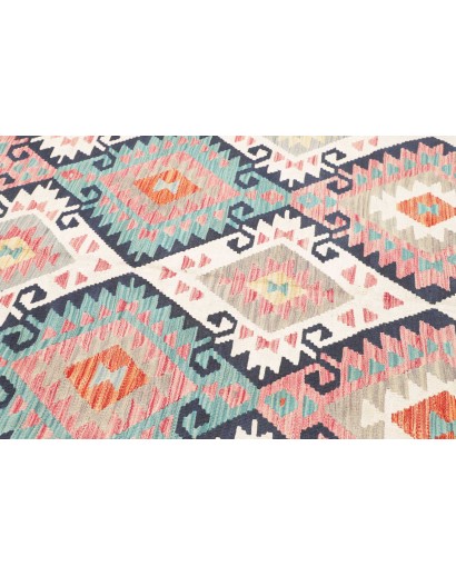Tappeto Kilim Afghanistan bianco azzurro 180x256