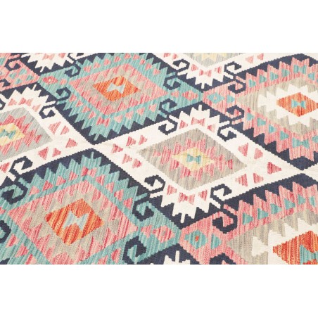 Tappeto Kilim Afghanistan bianco azzurro 180x256