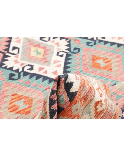 Tappeto Kilim Afghanistan bianco azzurro 180x256