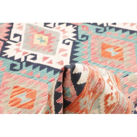 Tappeto Kilim Afghanistan bianco azzurro 180x256
