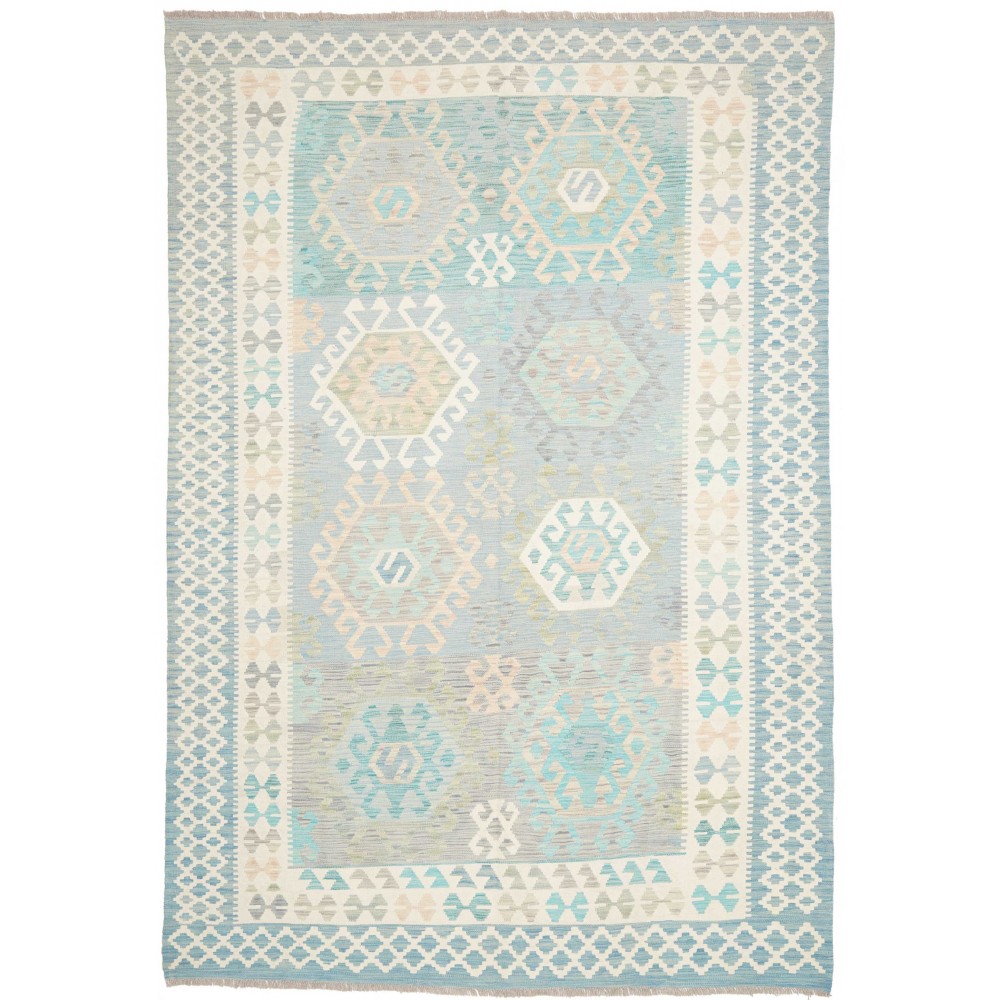 Tappeto Kilim Afghanistan bianco 202x297