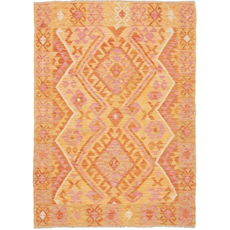 Tappeto Kilim Afghanistan arancione giallo 126x181