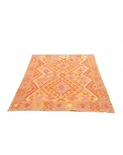 Tappeto Kilim Afghanistan arancione giallo 126x181