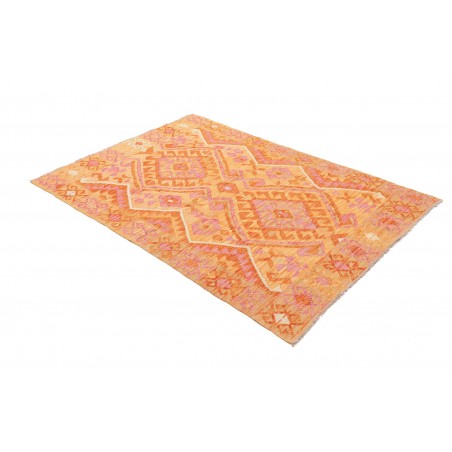 Tappeto Kilim Afghanistan arancione giallo 126x181