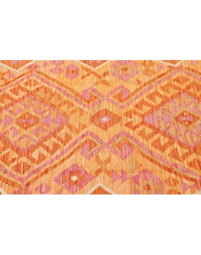 Tappeto Kilim Afghanistan arancione giallo 126x181