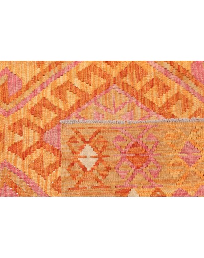 Tappeto Kilim Afghanistan arancione giallo 126x181