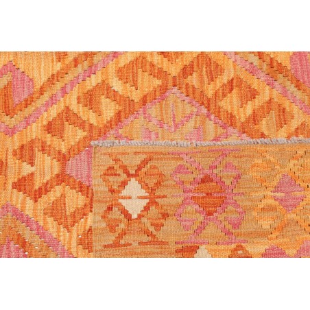 Tappeto Kilim Afghanistan arancione giallo 126x181